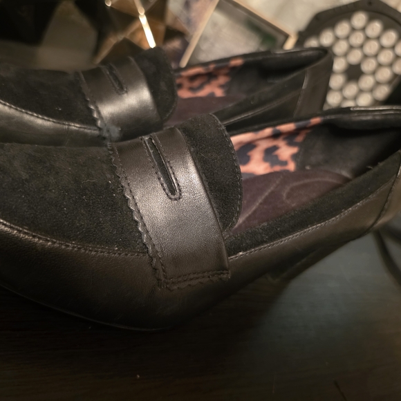 Clarks Shoes - Clarks Black Suede & Leather Penny Loafers